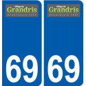 69 Grandris wappen aufkleber typenschild aufkleber stadt