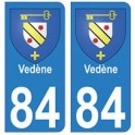 84 Vedène blason ville autocollant plaque