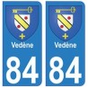 84 Vedène blason ville autocollant plaque