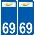 69 Rochetaillée-sur-Saône log autocollant plaque stickers ville