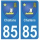 85 Challans ville autocollant plaque blason armoiries stickers département