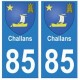 85 Challans ville autocollant plaque blason armoiries stickers département