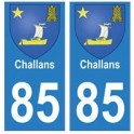 85 Challans ville autocollant plaque blason armoiries stickers département