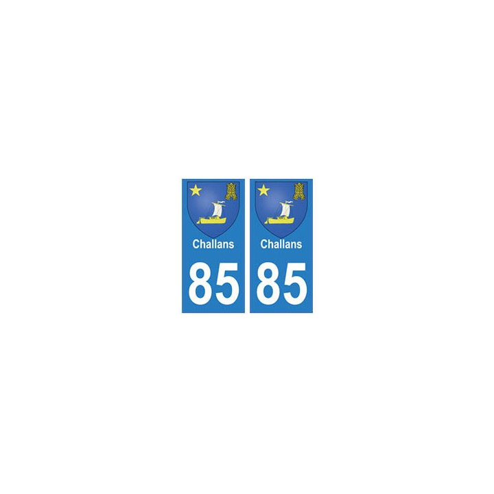 85 Challans ville autocollant plaque blason armoiries stickers département
