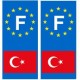 Turquie F europe autocollant plaque