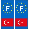 Turquie F europe autocollant plaque