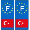 Turquie F europe autocollant plaque