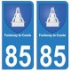 85 Fontenay-le-Comte ville autocollant plaque blason 
