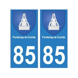 85 Fontenay-le-Comte ville autocollant plaque blason 