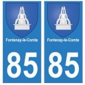 85 Fontenay-le-Comte ville autocollant plaque blason 