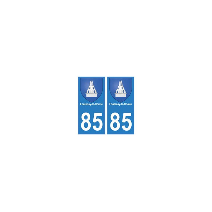 85 Fontenay-le-Comte ville autocollant plaque blason 