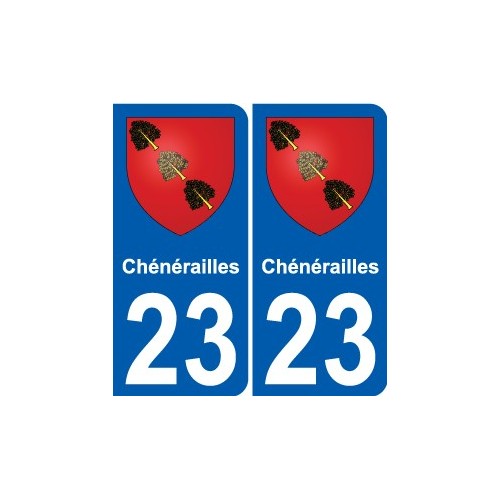 Chénérailles 23 ville Stickers blason autocollant adhésif 