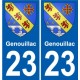 23 Léry blason autocollant plaque stickers ville