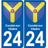24 Léry blason autocollant plaque stickers ville