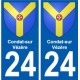 24 Léry blason autocollant plaque stickers ville