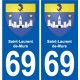 69 Saint-Laurent-de-Mure blason autocollant plaque stickers ville