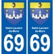 69 Saint-Laurent-de-Mure coat of arms sticker plate stickers city