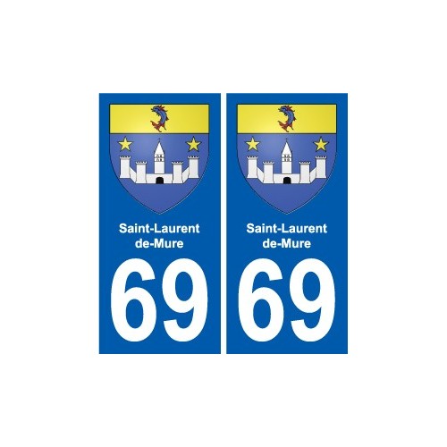 69 Saint-Laurent-de-Mure blason autocollant plaque stickers ville