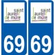 69 Saint-Laurent-de-Mure logo autocollant plaque stickers ville