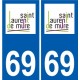69 Saint-Laurent-de-Mure logo autocollant plaque stickers ville