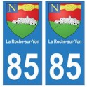 85 La Roche-sur-Yon ville autocollant plaque blason 