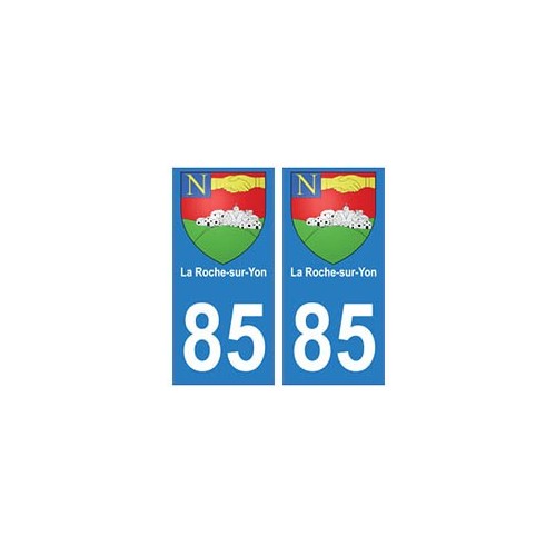 85 La Roche-sur-Yon ville autocollant plaque blason 