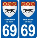 69 Saint-Martin-en-Haut blason autocollant plaque stickers ville