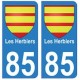 85 Les Herbiers ville autocollant plaque blason 