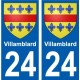 24 Léry blason autocollant plaque stickers ville