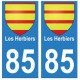 85 Les Herbiers ville autocollant plaque blason 