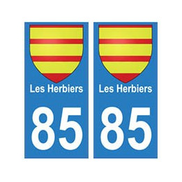 85 Les Herbiers ville autocollant plaque blason 