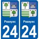 24 Léry blason autocollant plaque stickers ville