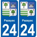 24 Léry blason autocollant plaque stickers ville