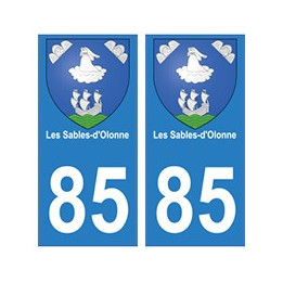 85 Les Sables d'Olonne ville autocollant plaque blason 