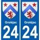 24 Léry blason autocollant plaque stickers ville