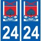 24 Léry logo autocollant plaque stickers ville