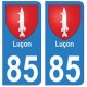 85 Luçon ville autocollant plaque blason 