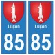 85 Luçon ville autocollant plaque blason 