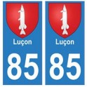 85 Luçon ville autocollant plaque blason 