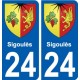 24 Léry blason autocollant plaque stickers ville