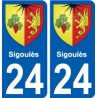 27 de Léry escudo de armas de la etiqueta engomada de la placa de pegatinas de la ciudad
