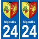 27 de Léry escudo de armas de la etiqueta engomada de la placa de pegatinas de la ciudad