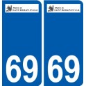 69 Saint-Romain-en-Gal logo autocollant plaque stickers ville