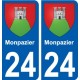 24 Léry blason autocollant plaque stickers ville