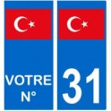 Turquie numéro choix autocollant plaque