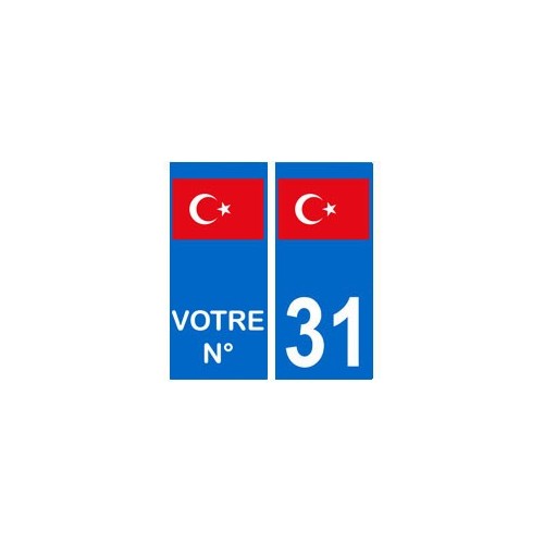 Turquie numéro choix autocollant plaque
