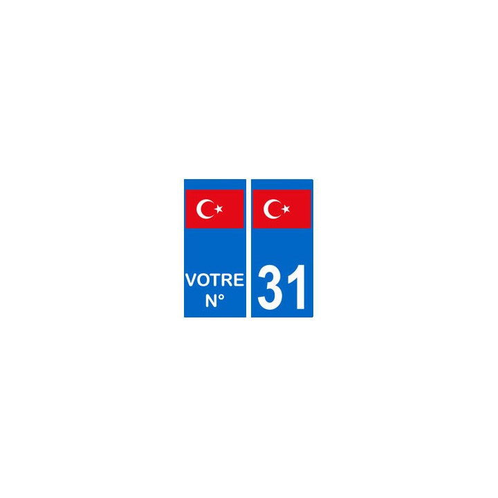 Turquie numéro choix autocollant plaque
