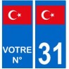 Turquie numéro choix autocollant plaque