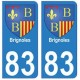 83 Brignoles autocollant plaque