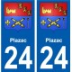 24 Léry blason autocollant plaque stickers ville